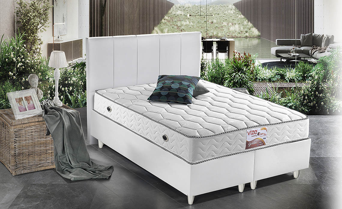 Vize Mobilya GOLDEN 150 lik Yatak Seti (Baza+Yatak+Başlık