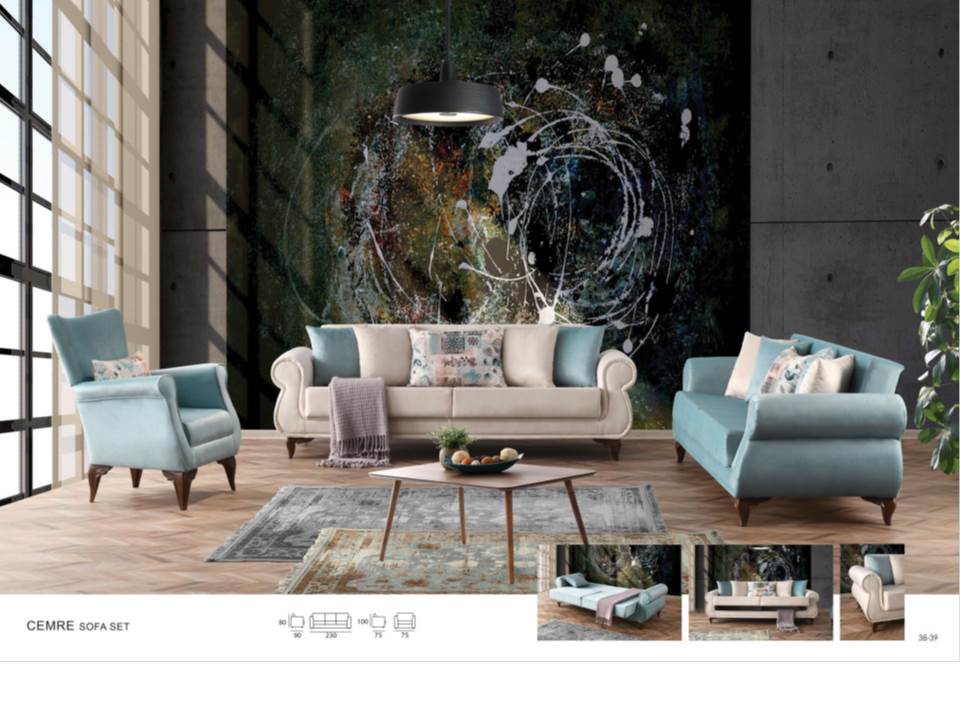 GÜVEN MOBİLYA CEMRE KOLTUK TAKIMI 3+3+1+1 6,940.68 TL + KDV