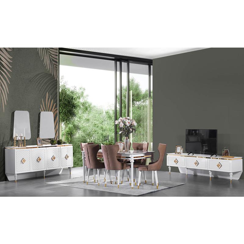 Vize Mobilya Milano Yemek Odası Takımı sandalyeli 9,093 Vize Mobilya Milano Yemek Odası Takımı sandalyeli 9,093